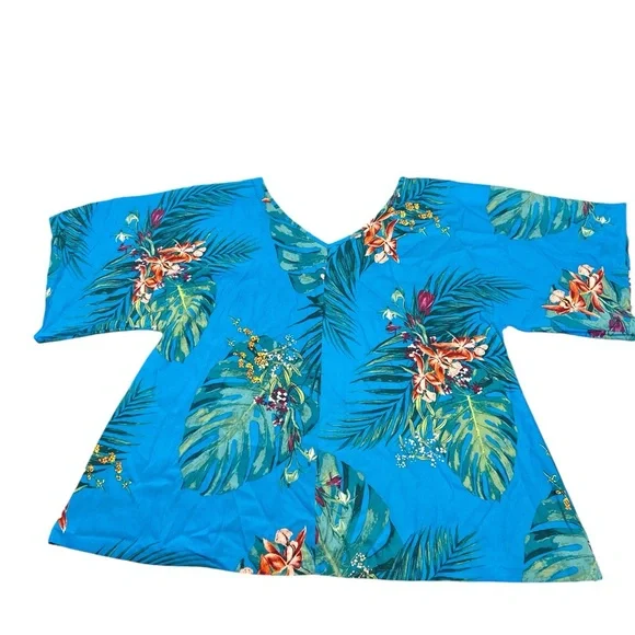 Soma 3 Piece PJ Set Size Medium Glamour Foliage Blue Sea NWT - Picture 3 of 11